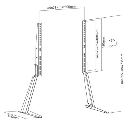 MK FLORIA MKF-21ST841 - Ανακλινόμενη βάση τηλεόρασης 32-70" μαύρο