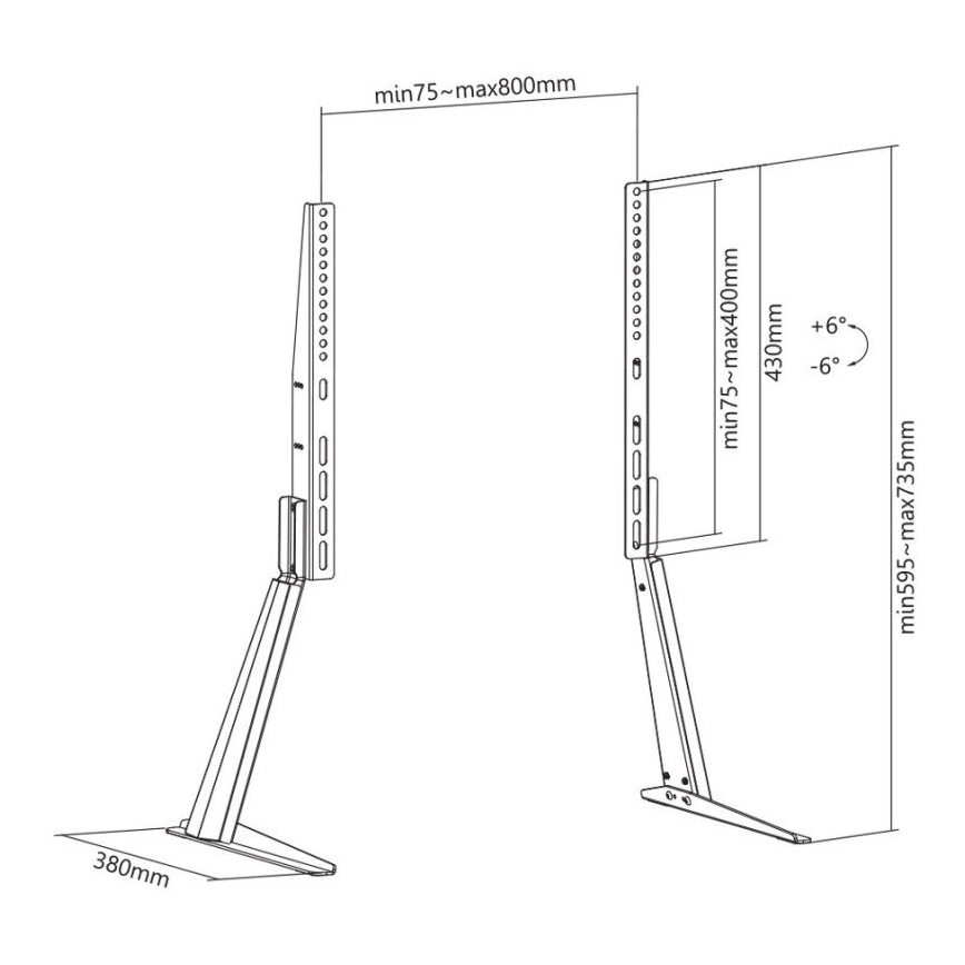 MK FLORIA MKF-21ST841 - Ανακλινόμενη βάση τηλεόρασης 32-70" μαύρο