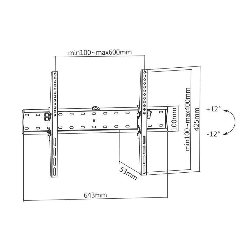 MK FLORIA MKF-23DN640 - Πτυσσόμενη βάση τηλεόρασης τοίχου 80" μαύρο