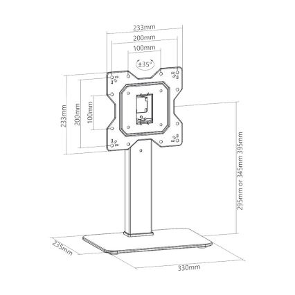 MK FLORIA Superior SUPSTV019 - Επιδαπέδια βάση τηλεόρασης 23-43 μαύρη