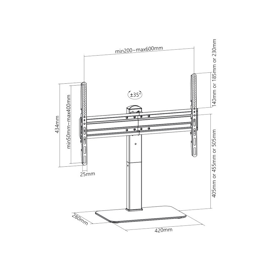 MK FLORIA Superior SUPSTV020 - Επιδαπέδια βάση για τηλεοράσεις 37-70 μαύρη