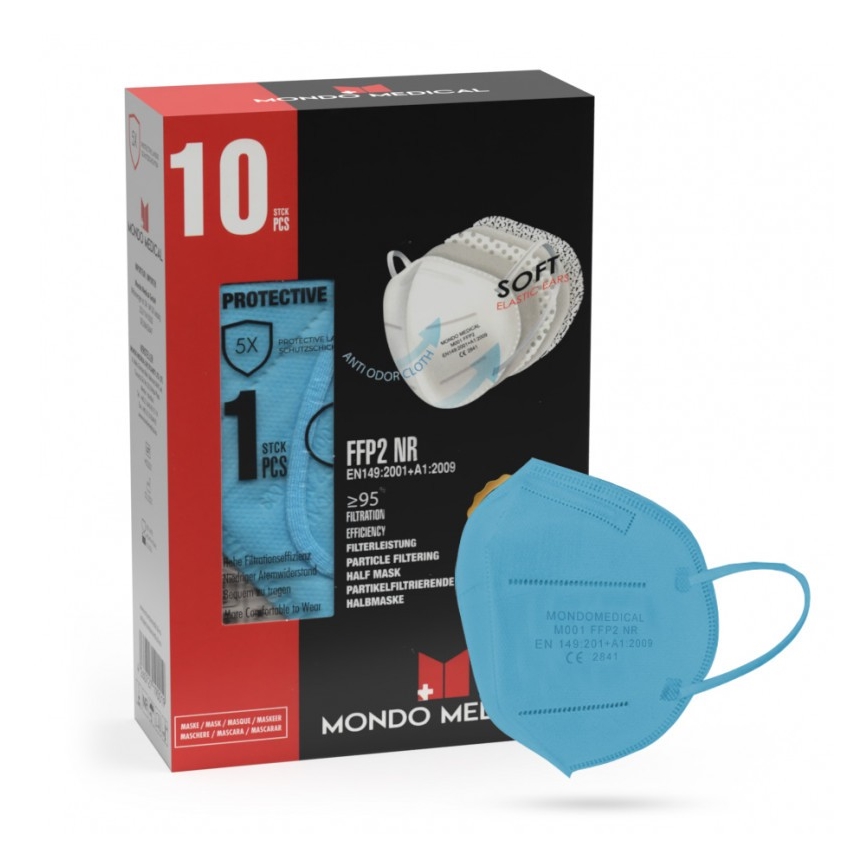 Mondo Medical Μάσκα προστασίας FFP2 NR Ανοιχτό μπλε 1τμχ