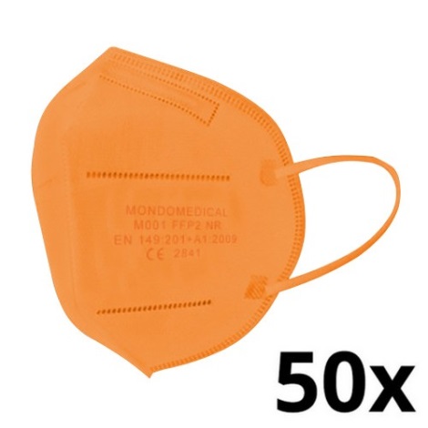 Mondo Medical Μάσκα προστασίας FFP2 NR Πορτοκαλί 50 τμχ