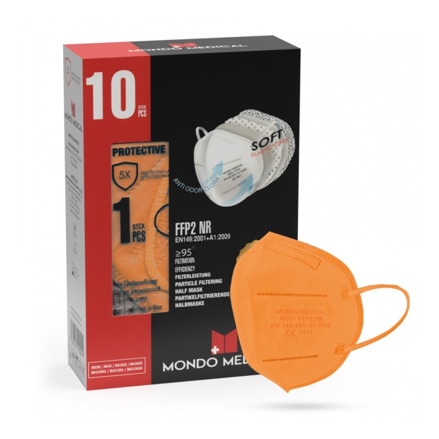 Mondo Medical Μάσκα προστασίας FFP2 NR Πορτοκαλί 50 τμχ