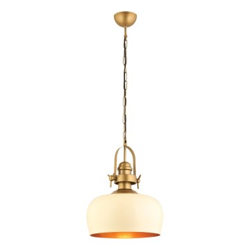 MONZA κρεμαστό φωτιστικό 1xE27/40W/230V, διάμετρος 30 cm, κρέμα/χρυσό
