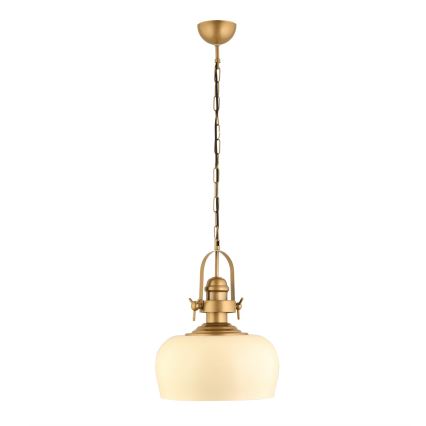 MONZA κρεμαστό φωτιστικό 1xE27/40W/230V, διάμετρος 30 cm, κρέμα/χρυσό