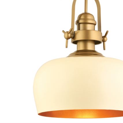 MONZA κρεμαστό φωτιστικό 1xE27/40W/230V, διάμετρος 30 cm, κρέμα/χρυσό