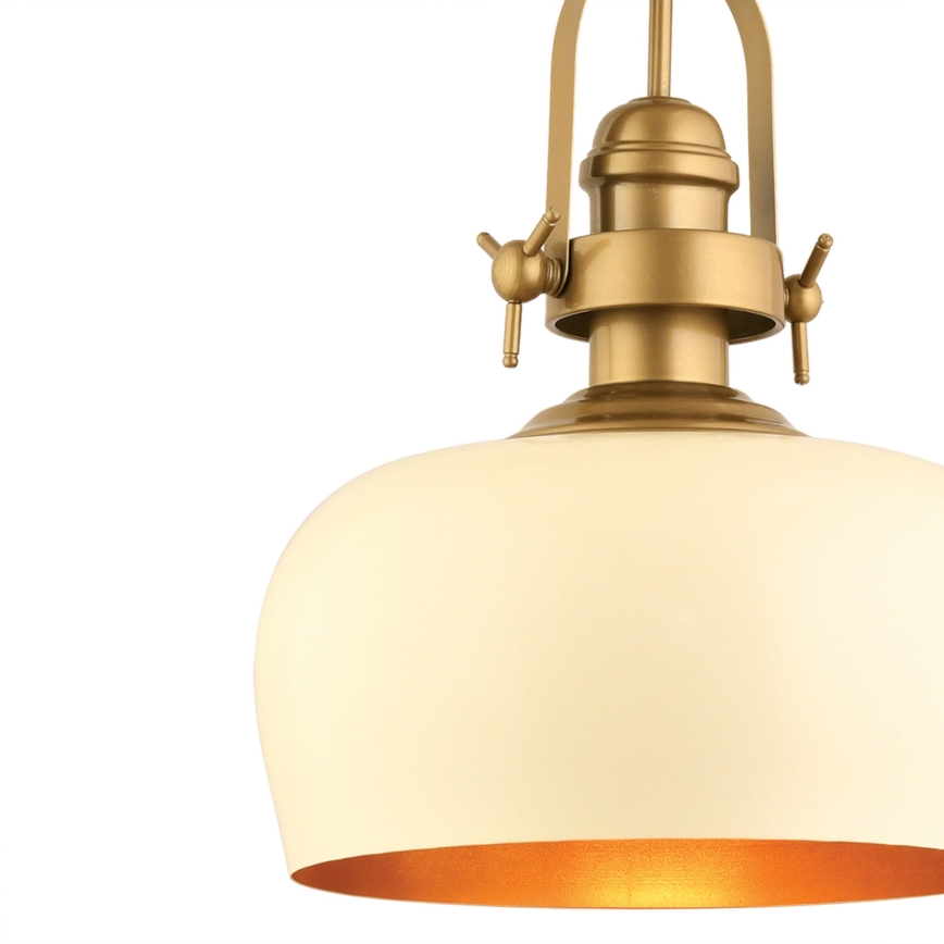 MONZA κρεμαστό φωτιστικό 1xE27/40W/230V, διάμετρος 30 cm, κρέμα/χρυσό