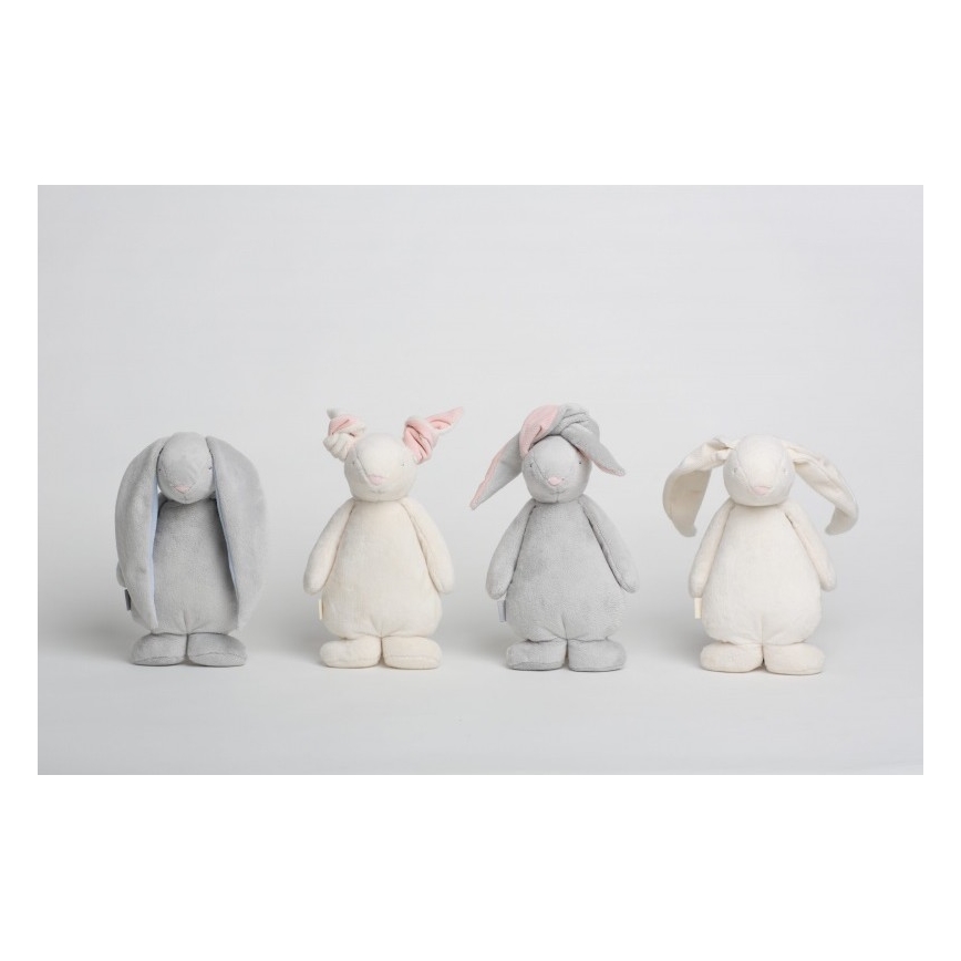 Moonie -  Λούτρινο αρκουδάκι από οργανικό βαμβάκι με ήχο και φως bunny  sky