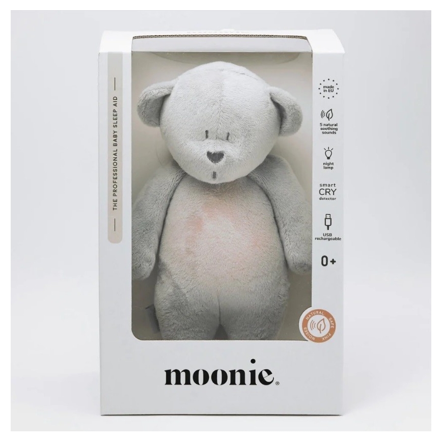 Moonie - Λούτρινο αρκουδάκι με μελωδία και φωτισμό ασημί