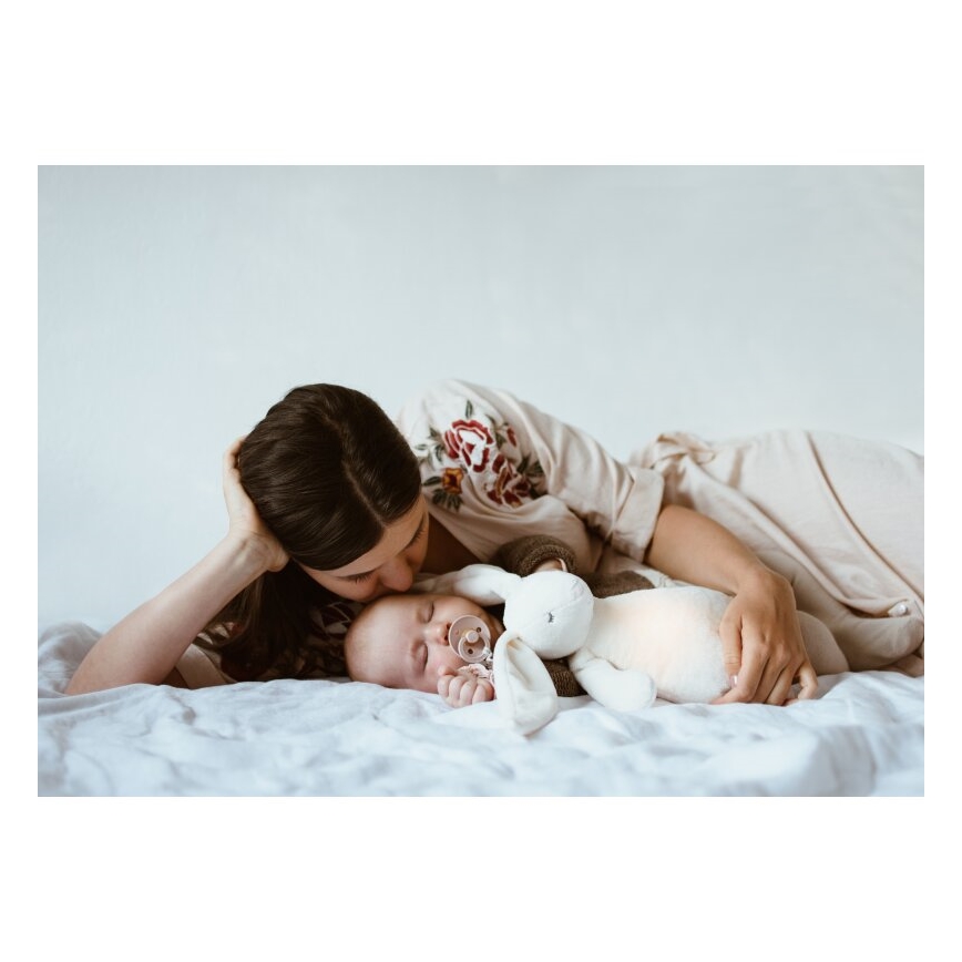 Moonie - Λούτρινο ζωάκι με μουσική και φωτάκι 2.0 λαγουδάκι organic rose