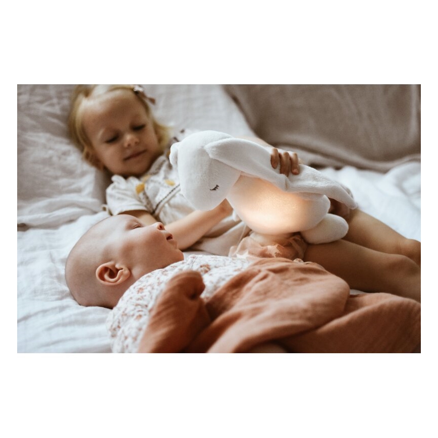 Moonie - Λούτρινο ζωάκι με μουσική και φωτάκι 2.0 λαγουδάκι organic rose