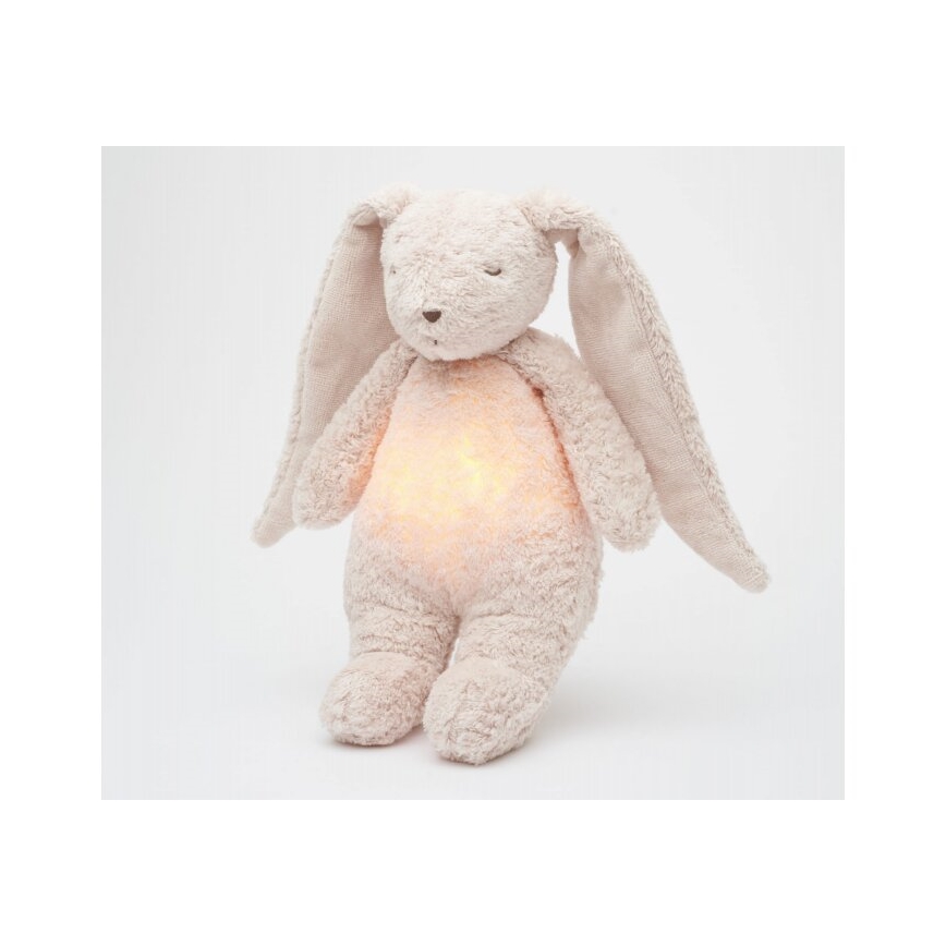 Moonie - Λούτρινο ζωάκι με μουσική και φωτάκι 2.0 λαγουδάκι organic rose