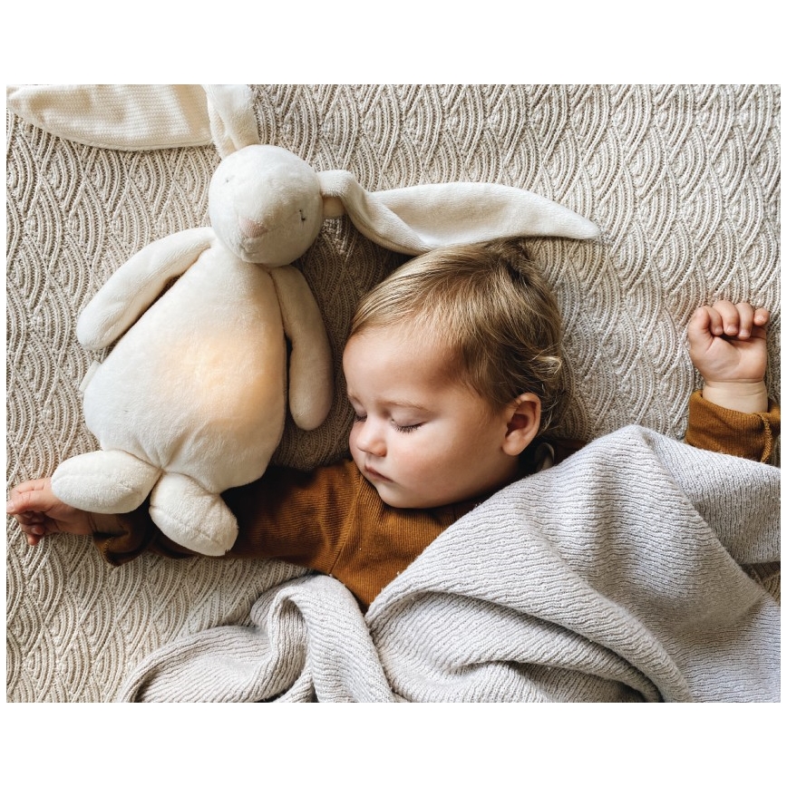 Moonie - Λούτρινο ζωάκι με μουσική και φωτάκι λαγουδάκι 2.0 cream