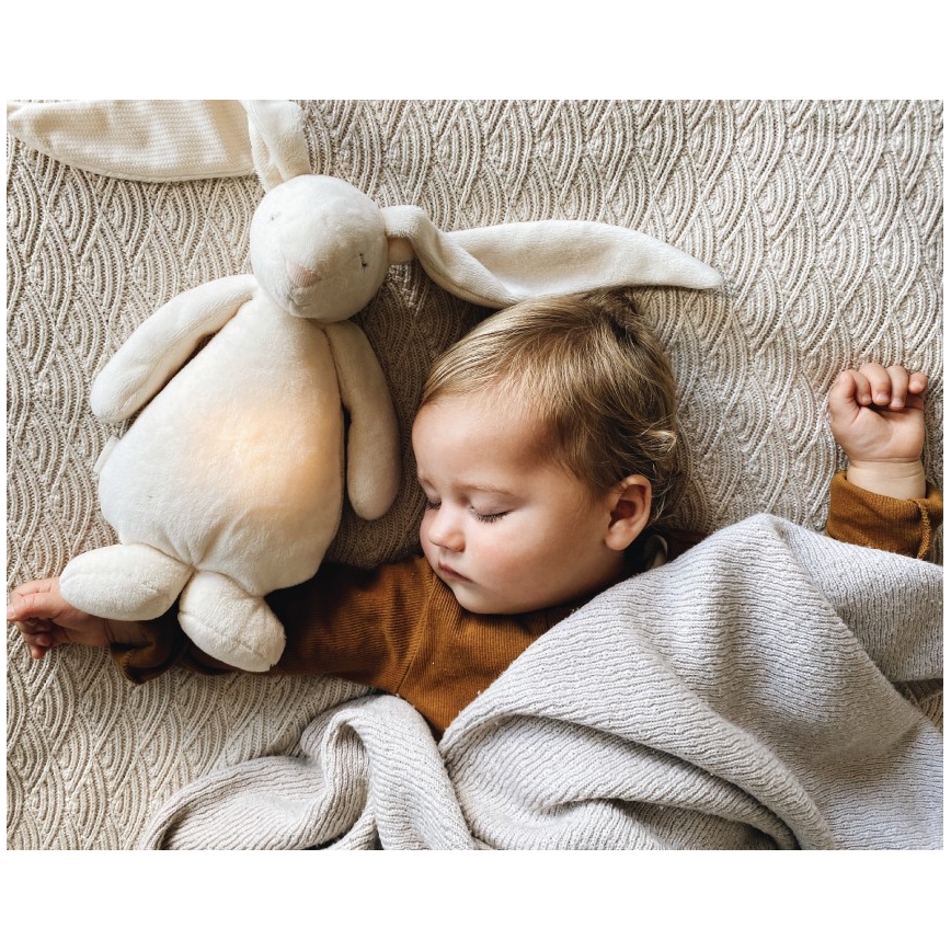 Moonie - Λούτρινο ζωάκι με μουσική και φωτάκι λαγουδάκι 2.0 organic Αμμος