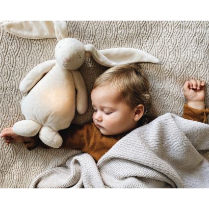 Moonie - Λούτρινο ζωάκι με μουσική και φωτάκι λαγουδάκι 2.0 organic cappuccino