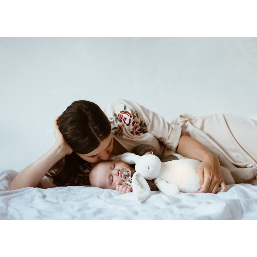 Moonie - Λούτρινο ζωάκι με μουσική και φωτάκι λαγουδάκι 2.0 organic polar