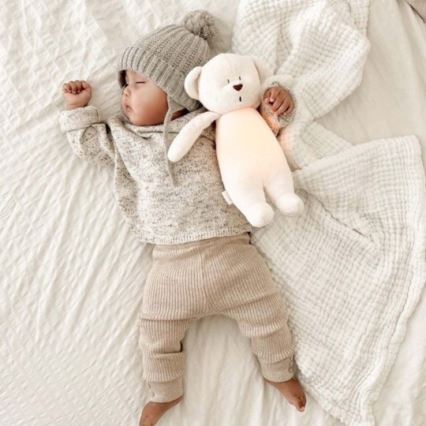 Moonie - Snuggle buddy με ένα melody και φωστικό αρκουδάκι cream