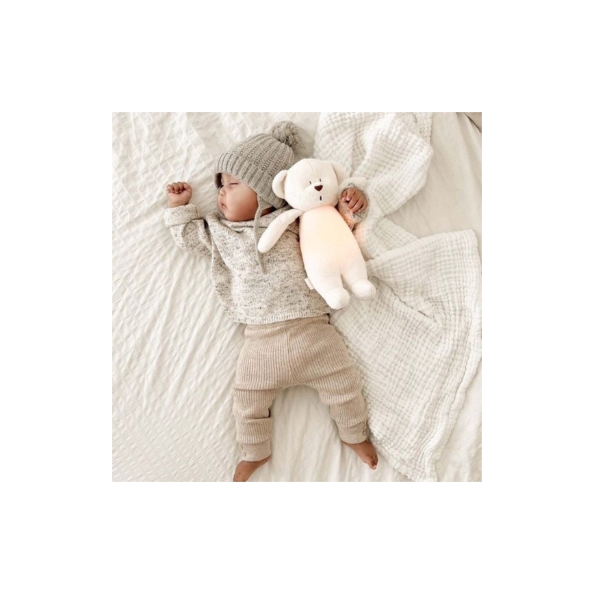 Moonie - Snuggle buddy με ένα melody και φωστικό αρκουδάκι cream
