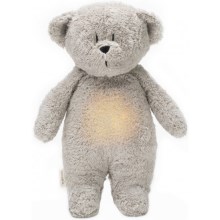 Moonie -  Λούτρινο αρκουδάκι από οργανικό βαμβάκι με ήχο και φως grey natur