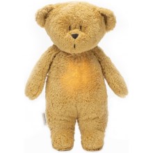 Moonie -  Λούτρινο αρκουδάκι από οργανικό βαμβάκι με ήχο και φως honey natur
