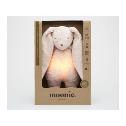 Moonie - Λούτρινο ζωάκι με μουσική και φωτάκι 2.0 λαγουδάκι organic rose