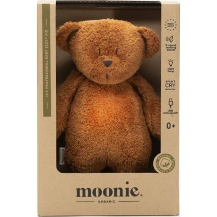 Moonie - Λούτρινο ζωάκι με μουσική και φωτάκι αρκουδάκι 2.0 organic caramel