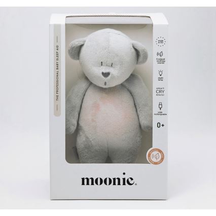 Moonie - Λούτρινο ζωάκι με μουσική και φωτάκι αρκουδάκι 2.0 ασημί