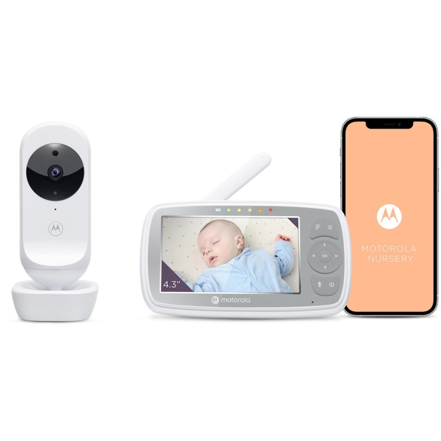 Motorola VM44 -  Smart συσκευή παρακολούθησης μωρού Baby Monitor επαναφορτιζόμενο Wi-Fi