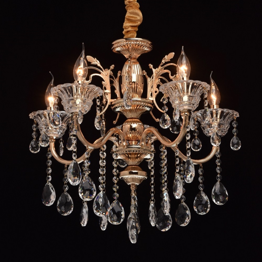 MW-LIGHT - Κρυστάλλινο πολύφωτο με σχοινί CRYSTAL 5xE14/40W/230V