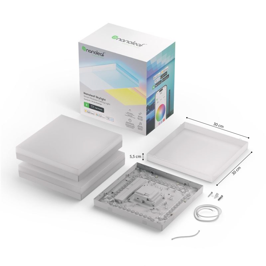 Nanoleaf - ΣΕΤ 3x RGBW Φωτιστικό οροφής dimming SKYLIGHT 1xLED/18W/230V + 2xLED/16W/230V 2700-6500K Wi-Fi