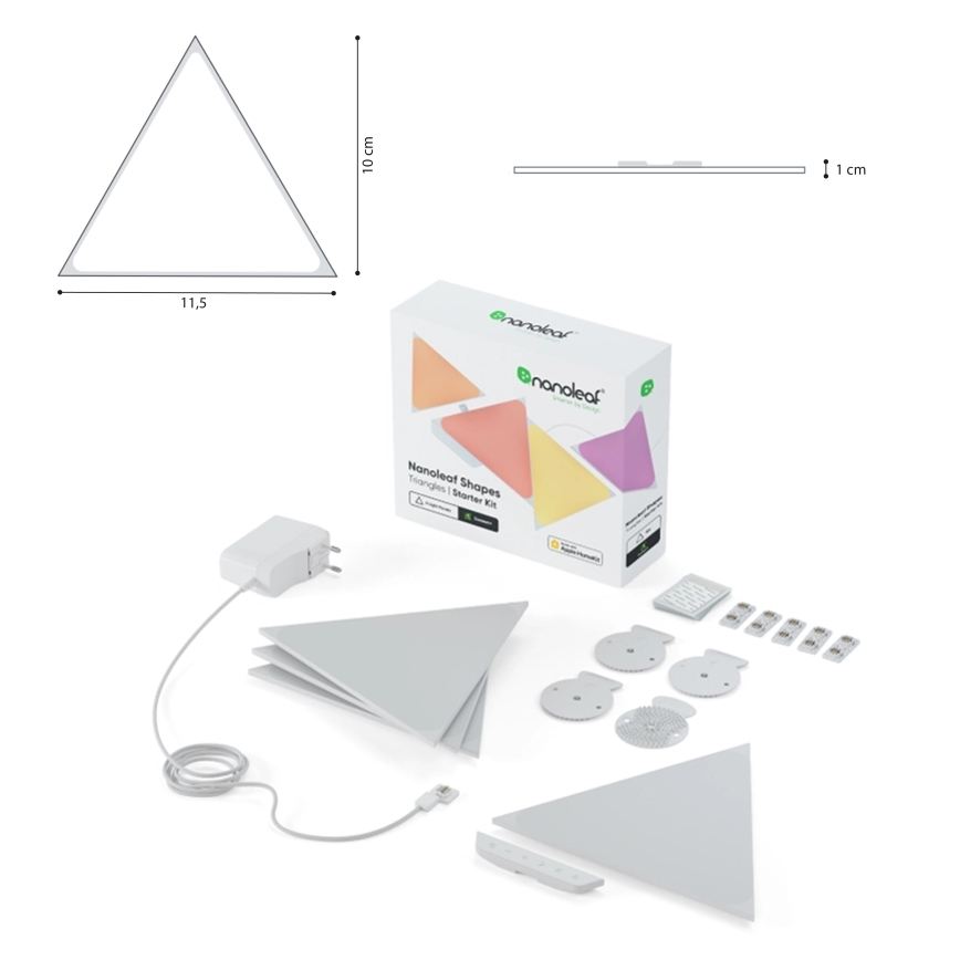 Nanoleaf - ΣΕΤ 10x LED RGB Πάνελ με dimmer TRIANGLES LED/0,5W/230V Wi-Fi