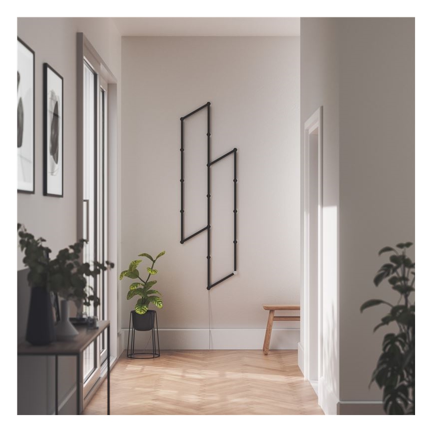 Nanoleaf NL59-0001BM-9PK - Σετ καλυμμάτων ράγας LINES 9 τμχ μαύρο ματ