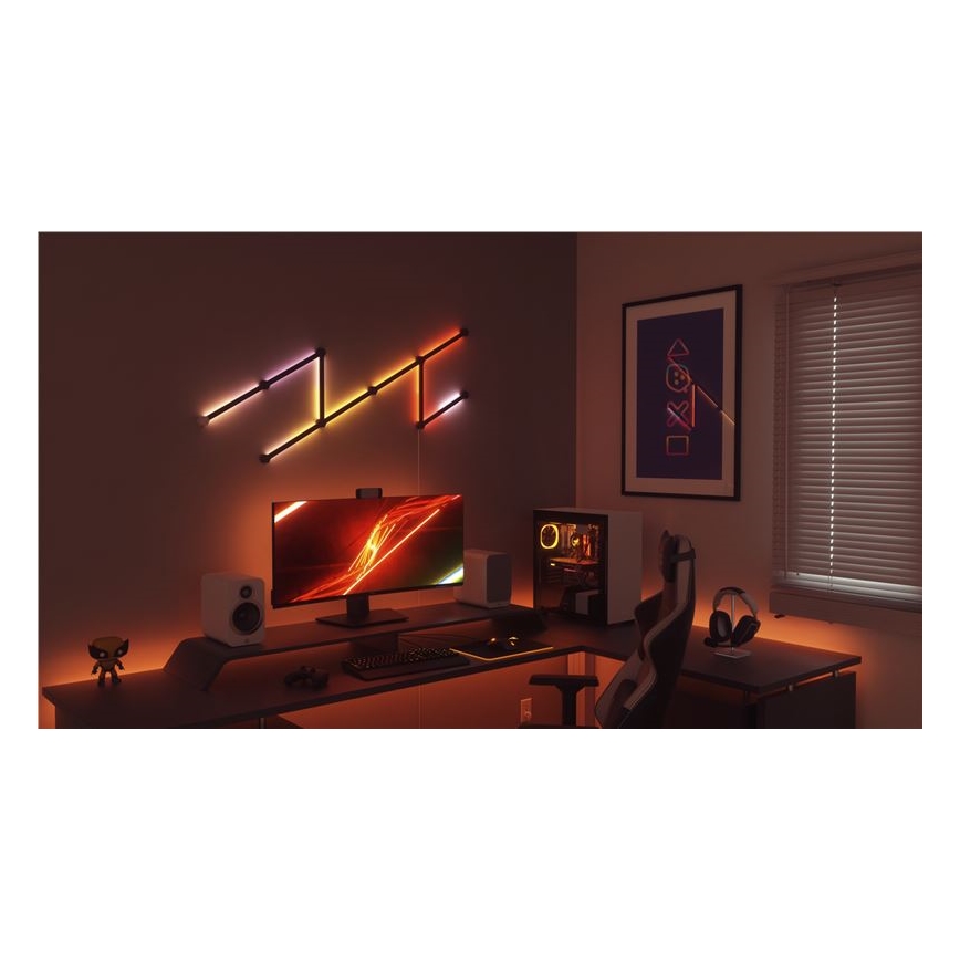 Nanoleaf NL59-0001BM-9PK - Σετ καλυμμάτων ράγας LINES 9 τμχ μαύρο ματ