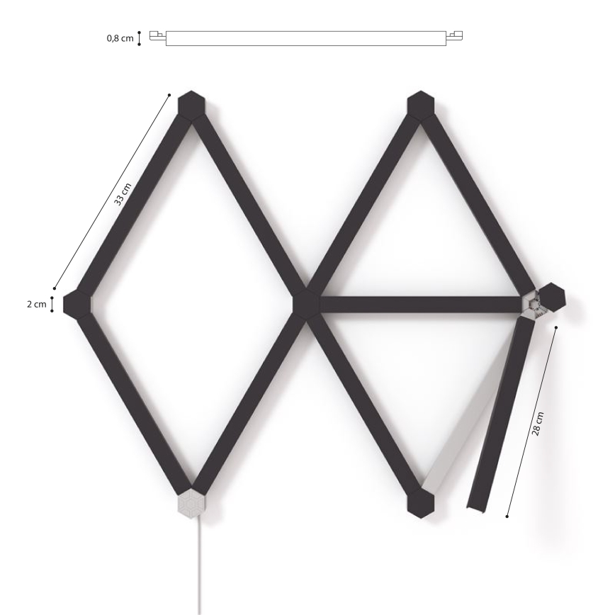 Nanoleaf NL59-0001BM-9PK - Σετ καλυμμάτων ράγας LINES 9 τμχ μαύρο ματ