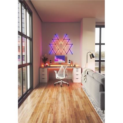 Nanoleaf NL59-0001BM-9PK - Σετ καλυμμάτων ράγας LINES 9 τμχ μαύρο ματ