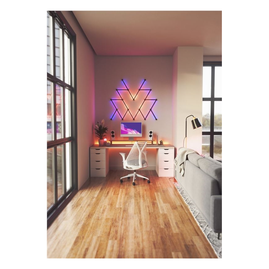 Nanoleaf NL59-0001BM-9PK - Σετ καλυμμάτων ράγας LINES 9 τμχ μαύρο ματ