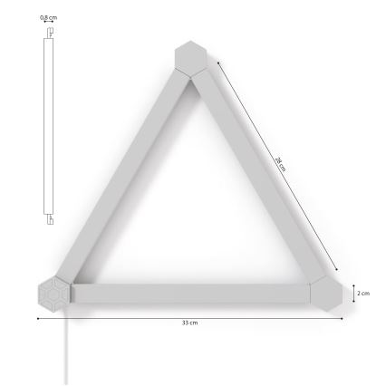 Nanoleaf - Σετ προέκτασης 3x LED RGBW Dimming rail LINES LED/2W/230V 1200-6000K Wi-Fi