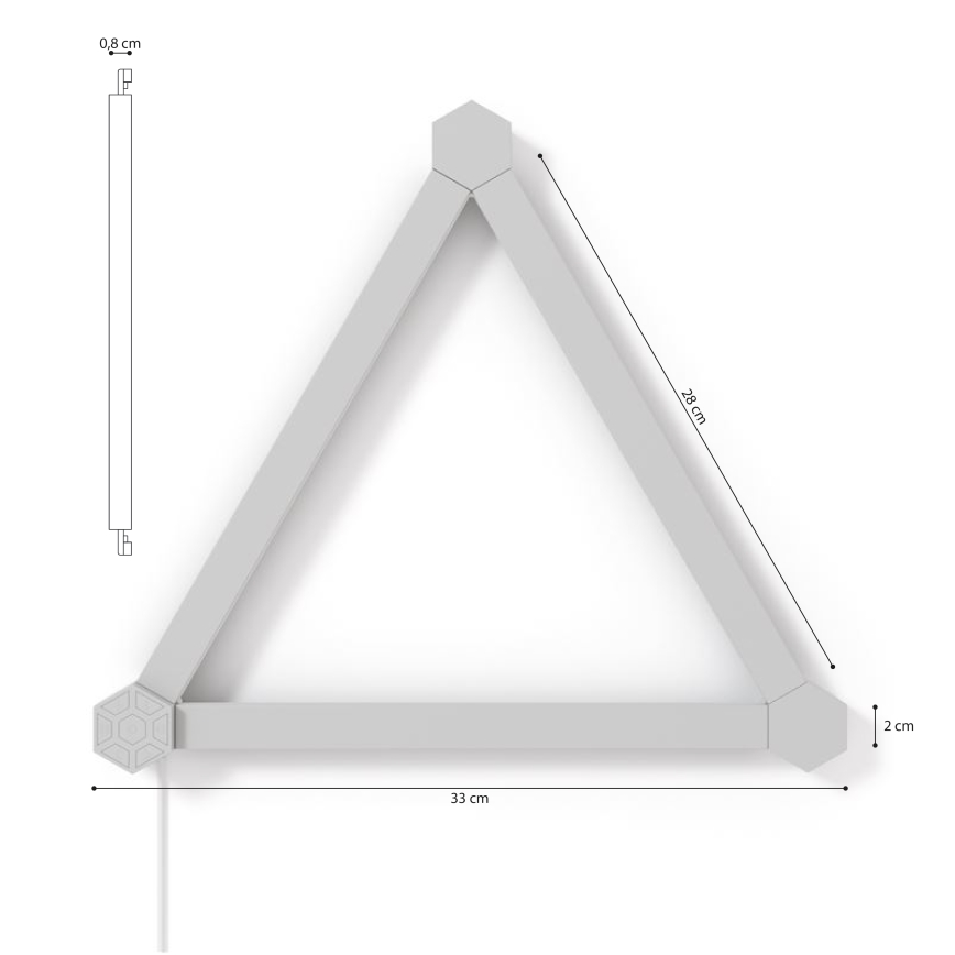 Nanoleaf - Σετ προέκτασης 3x LED RGBW Dimming rail LINES LED/2W/230V 1200-6000K Wi-Fi