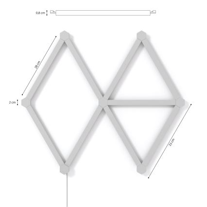 Nanoleaf - ΣΕΤ 9x LED RGBW Ράγες ντιμαριζόμενες LINES LED/2W/230V 1200-6000K Wi-Fi
