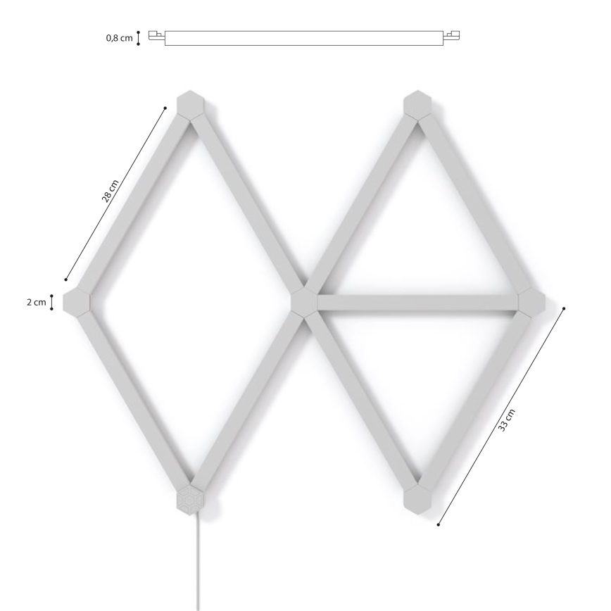 Nanoleaf - ΣΕΤ 9x LED RGBW Ράγες ντιμαριζόμενες LINES LED/2W/230V 1200-6000K Wi-Fi
