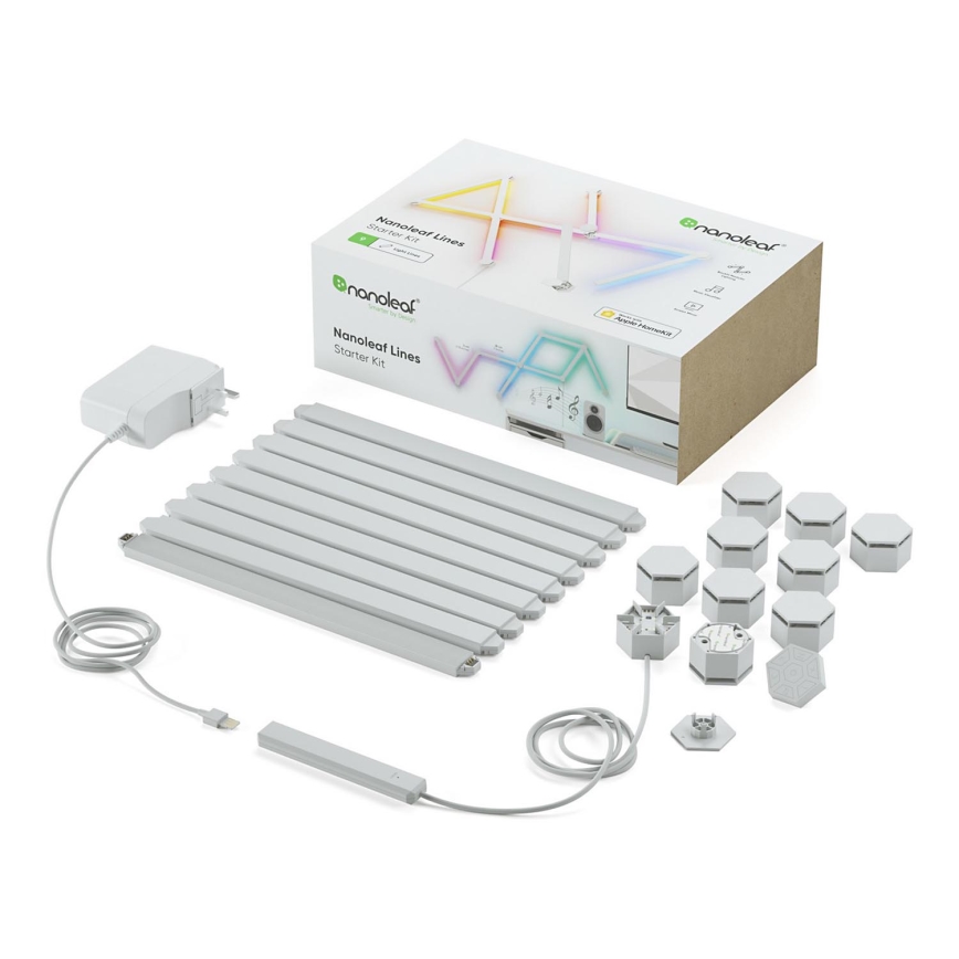 Nanoleaf - ΣΕΤ 9x LED RGBW Ράγες ντιμαριζόμενες LINES LED/2W/230V 1200-6000K Wi-Fi