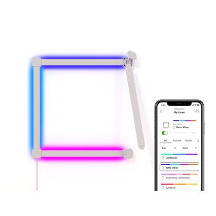 Nanoleaf - ΣΕΤ 4x LED RGBW Μπάρες φωτισμού ντιμαριζόμενες LINES LED/2W/230V 1200-6000K Wi-Fi