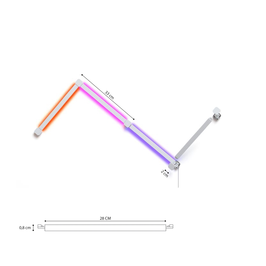 Nanoleaf - ΣΕΤ 4x LED RGBW Μπάρες φωτισμού ντιμαριζόμενες LINES LED/2W/230V 1200-6000K Wi-Fi
