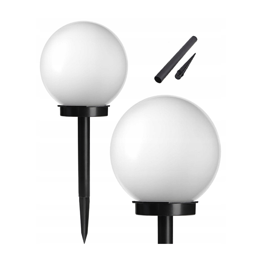 Ηλιακή λάμπα LED/1,2 V 6500 K 200 mAh διάμ. 10 cm IP44 λευκό/μαύρο