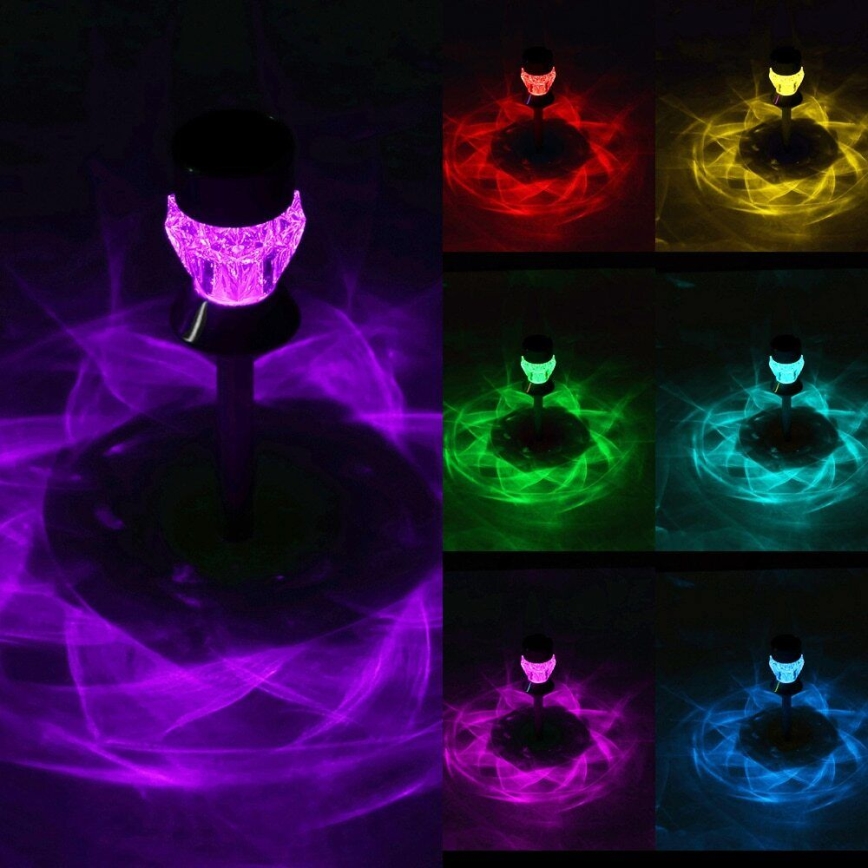 Ηλιακή λάμπα LED CRYSTAL 2xLED-RGB/0,02W/1xAAA χρώμιο ματ IP44