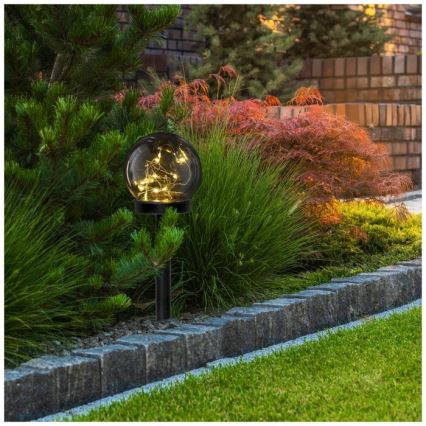 Ηλιακή λάμπα LED GLEAM LED/1,2V 3000K IP44 40 mAh φιμέ/μαύρο