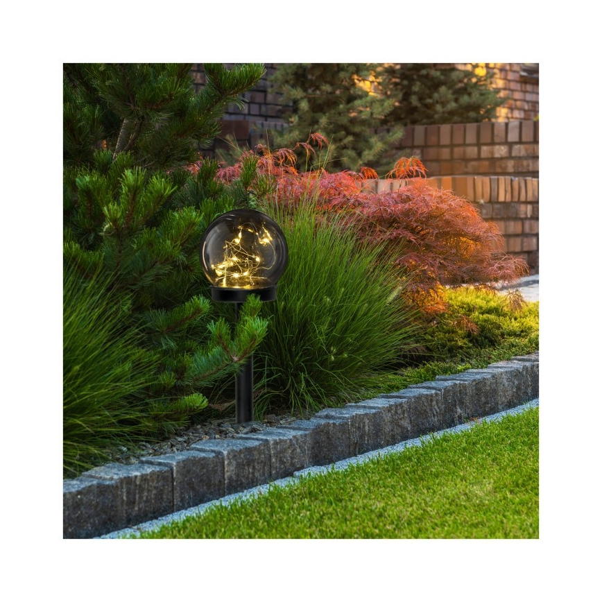 Ηλιακή λάμπα LED GLEAM LED/1,2V 3000K IP44 40 mAh φιμέ/μαύρο