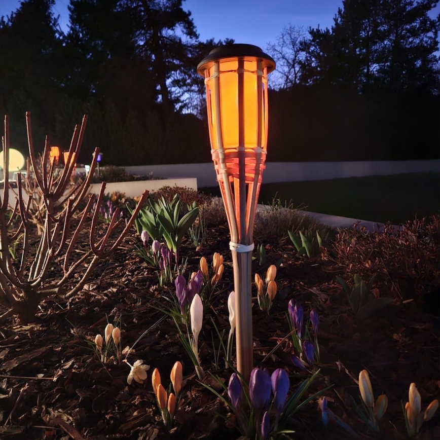Ηλιακή LED λάμπα BAMBOO LED/1,2V 150 mAh 1800K 56 cm IP44 μπεζ