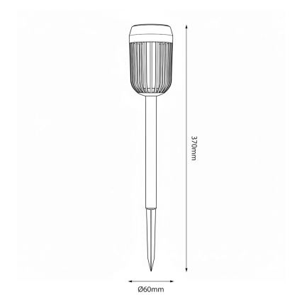 Ηλιακή LED λάμπα FLAME LED/1,2V 100 mAh 1800K 37 cm IP44 μαύρη